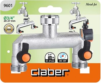 Claber threaded adjustable two-way adapter