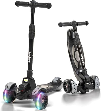 Baybee Penta Scooter for Kids, 3 Wheel Kids Scooter, Smart Kick Scooter with Foldable & Height Adjustable Handle, Scooter with LED PU Wheels & Brake, Skate Scooter for Kids Age 3-10 Years