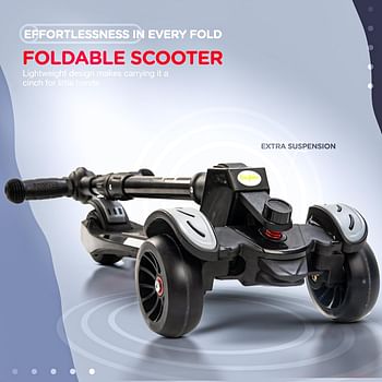 Baybee Penta Scooter for Kids, 3 Wheel Kids Scooter, Smart Kick Scooter with Foldable & Height Adjustable Handle, Scooter with LED PU Wheels & Brake, Skate Scooter for Kids Age 3-10 Years