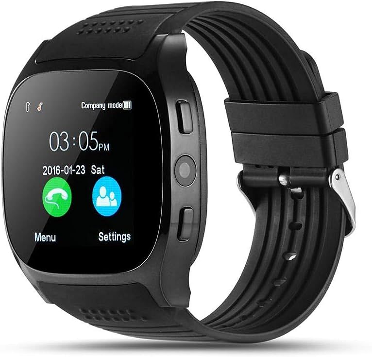 JoinBuy Smart Watch Rubber Band For Android & iOS, Black - T8