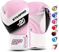 Starpro Boxing Gloves - 8oz 10oz 12oz 14oz 16oz - Vegan Leather Gloves for Training Sparring with Waterproof Lining - Breathable Mesh - Hand Protection