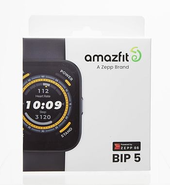 Amazfit Bip 5 Smart Watch with Ultra Large Screen, Bluetooth Calling, Alexa Built-in, GPS Tracking, 10-Day Long Battery Life, Health Fitness Tracker with Heart Rate, Blood Oxygen Monitoring- Black