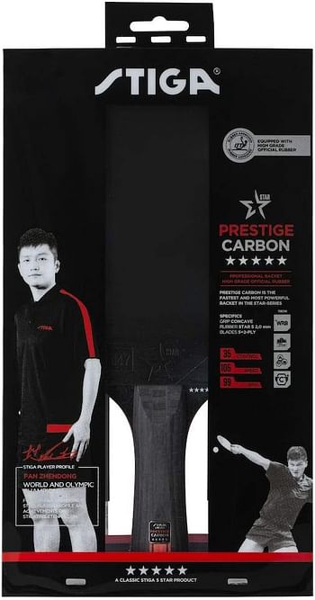 Stiga Prestige Carbon 5 Star Tennis Bat, One Size