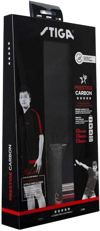 Stiga Prestige Carbon 5 Star Tennis Bat, One Size