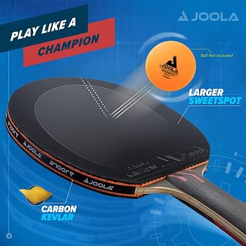 JOOLA Infinity Overdrive - Professional Performance Ping Pong Paddle with Carbon Kevlar Technology - Black Rubber on Both Sides - Competition Table Tennis Racket for Advanced Training - Extreme Speed