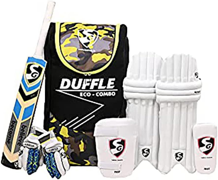 SG heavy duty nylon Kashmir Eco Cricket Kit for youth, Size 5 Ideal age between 9 to 12 Yrs, Multicolor,