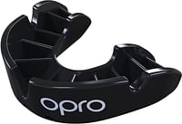 OPRO Self-fit Bronze Adult Mouthguard - Training level mouthguard with durable outer layer - Black