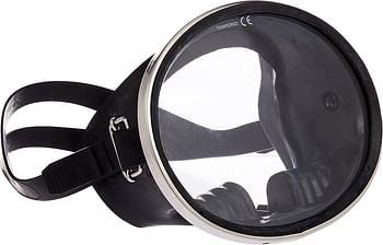 Scuba Choice Spearfishing Free Dive Stainless Steel Oval Shape Classic Rubber Mask - Black