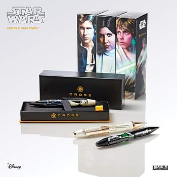 Cross X Star Wars™ Luke Skywalker™ Themed Design w/Lightsaber Green Details w/Polished Black PVD Appointments Rollerball Pen