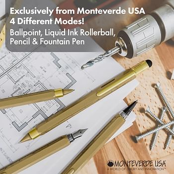 Monteverde USA Tool Fountain Pen - Solid Brass - F (MV32238)