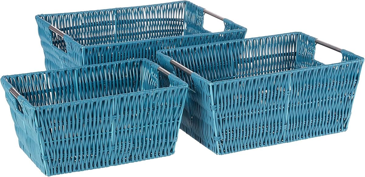 Whitmor Rattique Storage Baskets (3 Piece Set) one size - Berry Blue