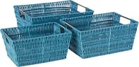 Whitmor Rattique Storage Baskets (3 Piece Set) one size - Berry Blue