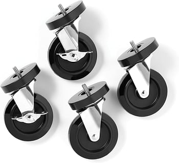 Whitmor Wheels for Whitmor Supreme Shelving Units - Heavy Duty Supports Up To 500 Pounds (Set of 4)