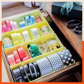 Bathla Plastic Stomo Dori Multipurpose Stackable Drawer/Wardrobe Organiser Rack For Home | Ocean - Set Of 8