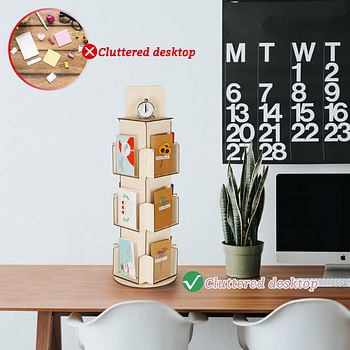 Natheeph Rotating Display Stand Greeting Card Display Wooden Display Rack with Two Card Sticker for Greeting Card Vendor Coffee Bag 3 Tier Tabletop Display Stand Ebony