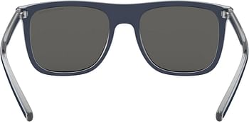 AX Armani Exchange Men's Ax4102S Square Sunglasses, Clear/Grey Silver Mirrored, 56 mm