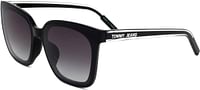 Tommy Hilfiger 0066/F/S Rectangular Shape Full Rim Sunglasses for Unisex, 65 mm Lens Width - Black/Grey