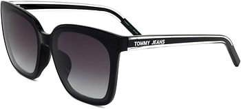 Tommy Hilfiger 0066/F/S Rectangular Shape Full Rim Sunglasses for Unisex, 65 mm Lens Width - Black/Grey