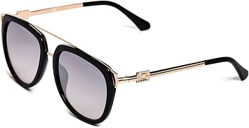 Guess Factory Womens Brow Bar Square Sunglasses- Black