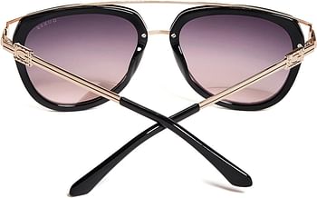 Guess Factory Womens Brow Bar Square Sunglasses- Black