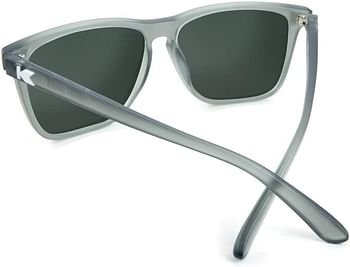 Knockaround Fast Lanes Polarized Sunglasses With Translucent Grey Frames/Green Reflective Lenses