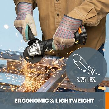 Worx WX812L.9 20V Power Share 4.5" Cordless Angle Grinder with Brushless Motor (Tool Only)