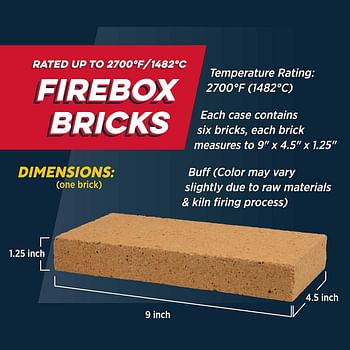 Rutland Products Fire Brick 6 count Pack of 1