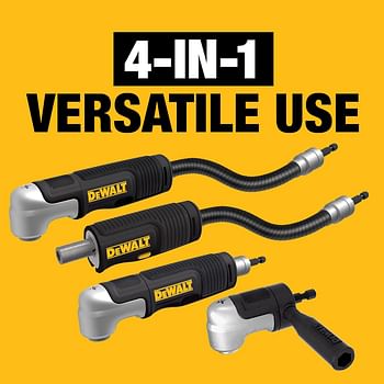 Dewalt Right Angle Drill Adaptor Flextorq 4-In-1 System Compact Straight Flexible Shaft 12-Inch Dwamrasetft