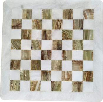 LAVISH CHESS SETS Handmade Staunton White and Green Onyx Marble Board Game - Best Board Games for Home Decor Gifts - Suitable For Table Decor - Non Go Board Game - Non Checker Board Game