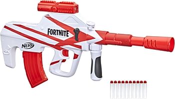 Nerf Fortnite B-AR Motorized Dart Blaster - Fortnite Converge Wrap Motorized 10-Dart Blasting 10-Dart Clip, 10 Official Nerf Elite Darts