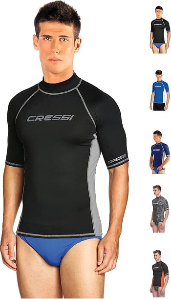 Cressi Men's Rash Guard Short Sleeves Made of Elastic Fabric for Adults UV Protection (UPF) 50+