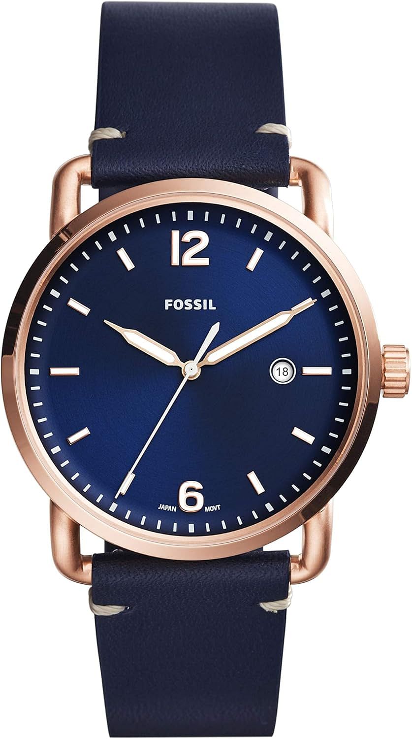 Fossil Men's Blue Leather Band Watch - FS5274