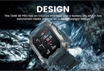 Pepisky TANK M1 PRO Outdoor Sports Rugged Smartwatch 1.72'' 280 * 320px Full-touch Screen Tough Body BT Call/Music 5ATM&IP69K Waterproof 24H 50 Days Standby 24 Sports Modes