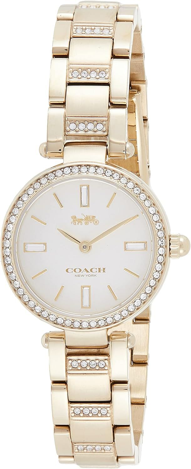 Coach Women's White Dial Ionic Thin Gold Stainless Steel With Crystal Watch - 14503098