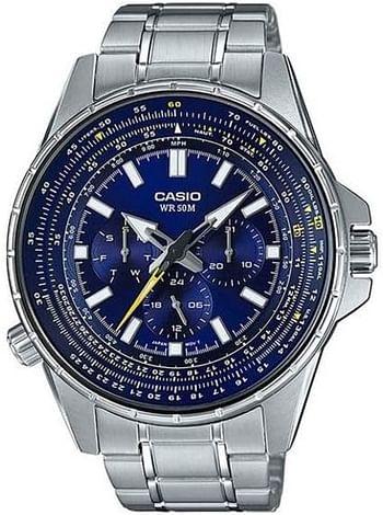 Casio Mens Quartz Watch, Analog Display and Stainless Steel Strap - Silver