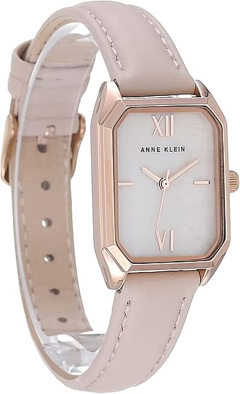 Anne Klein Women's Leather Strap Watch - pink