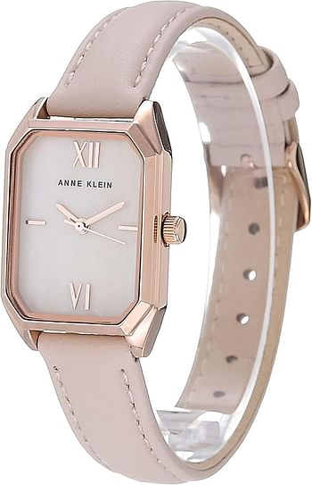 Anne Klein Women's Leather Strap Watch - pink