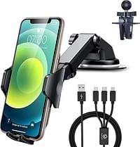 SIRIUS STAR Premium Quality Mobile Phone Car Holder | Car phone stand | Compatible with All Types of Smartphones and Tablets | Dashboard and Air Vent Holder