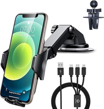 SIRIUS STAR Premium Quality Mobile Phone Car Holder | Car phone stand | Compatible with All Types of Smartphones and Tablets | Dashboard and Air Vent Holder