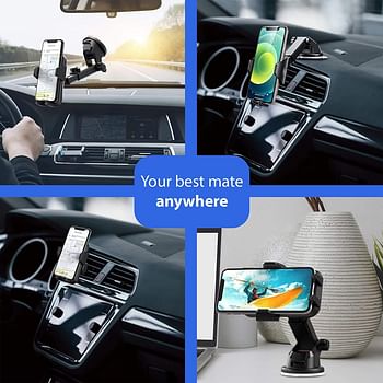 SIRIUS STAR Premium Quality Mobile Phone Car Holder | Car phone stand | Compatible with All Types of Smartphones and Tablets | Dashboard and Air Vent Holder