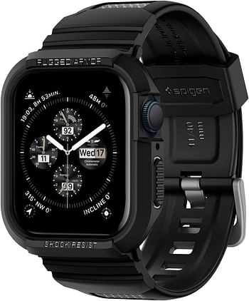 Spigen Rugged Armor PRO designed for Apple Watch Band with Case for Series 9/8/7 (41mm) and Series SE2/6/SE/5/4 (40mm) - Black