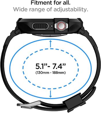 Spigen Rugged Armor PRO designed for Apple Watch Band with Case for Series 9/8/7 (41mm) and Series SE2/6/SE/5/4 (40mm) - Black