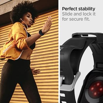 Spigen Rugged Armor PRO designed for Apple Watch Band with Case for Series 9/8/7 (41mm) and Series SE2/6/SE/5/4 (40mm) - Black