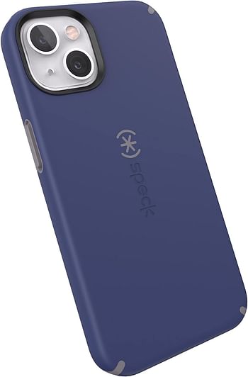 Speck iPhone 13 Case - Drop Protection & Scratch Resistant Dual Layer Case - Built for MagSafe, Slim Design with Soft Touch Coating for 6.1 Inch Phones - Prussian Blue, Cloudy Gray CandyShell Pro