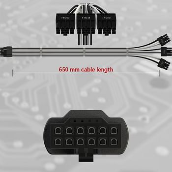 LINKUP - PSU Cable Extension Sleeved Custom Mod GPU PC Power Supply Braided w/Comb Kit | 1x 24 P (20+4) | 2x 8 P (4+4) CPU | 2x 8 P (6+2) GPU set | 30CM 300MM - Green