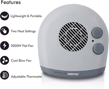 Geepas GFH9522 Fan Heater - Gray