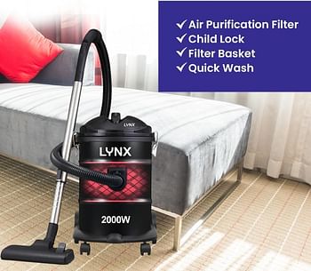 lynx Lynx Drum Vacuum Cleaner, 21 Liter, 2000 Watt - LY-VC-2001 Light Weight