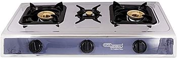 3-Burner Gas Stove SGB03SS - Silver, Black