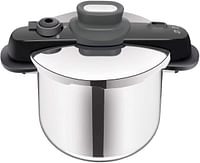 TEFAL Pressure Cooker, Secure Compact 8 L 5-Point Security System, Ultra-Fast Results, P3534446 - Silver