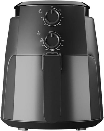 evvoli Air Fryer 4 Litres with Timer Temperature, Adjustable Control and 8 Preset Programs,1500W, EVKA-AF4001BS, Black